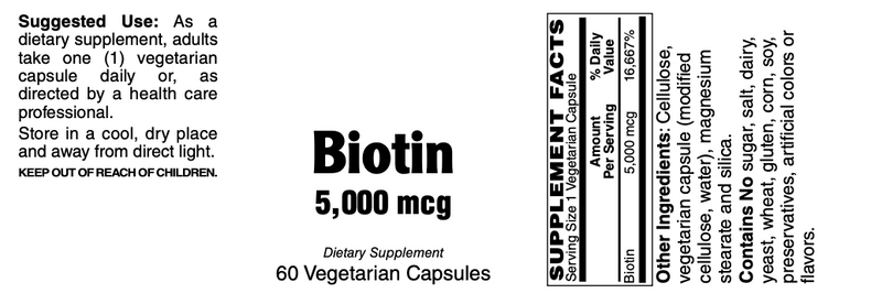 Biotin, 5,000mcg