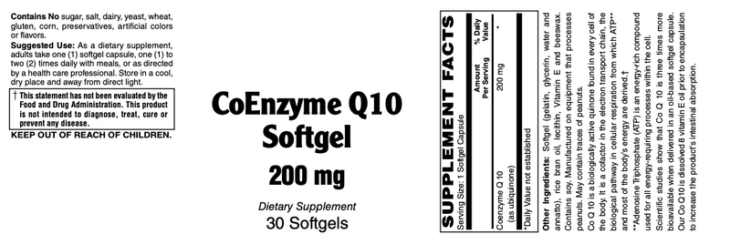 CoEnzyme Q10, 200mg