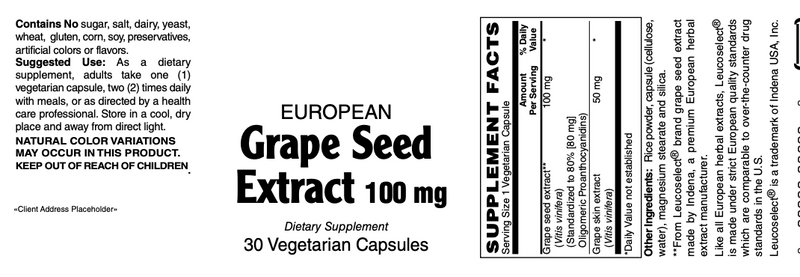 Grape Seed Extract, 100 mg