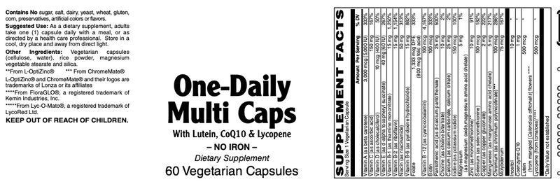 One Daily Multi Caps - NO IRON