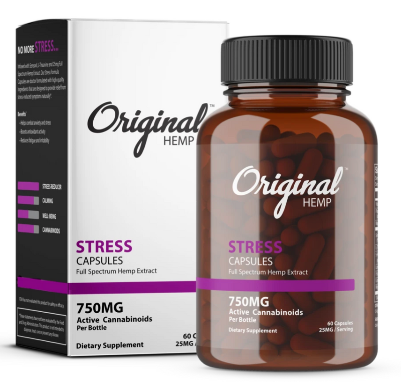 Stress Capsules (750mg) | Full Spectrum Hemp Extract