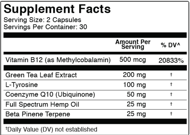 Energy Capsules (750mg) | Full Spectrum Hemp Extract