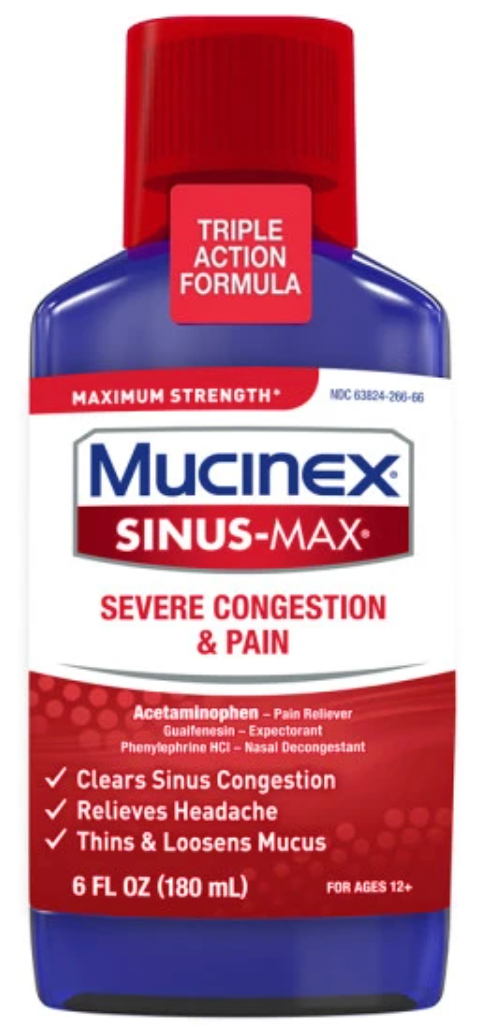 Mucinex® Maximum Strength Liquid Sinus Congestion Medicine