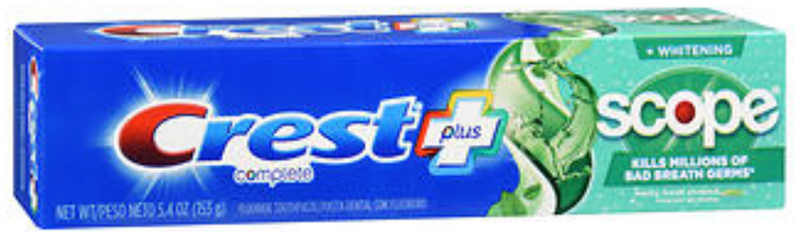 CREST PLUS SCOPE COMPLETE FLUORIDE TOOTHPASTE MINTY FRESH STRIPED