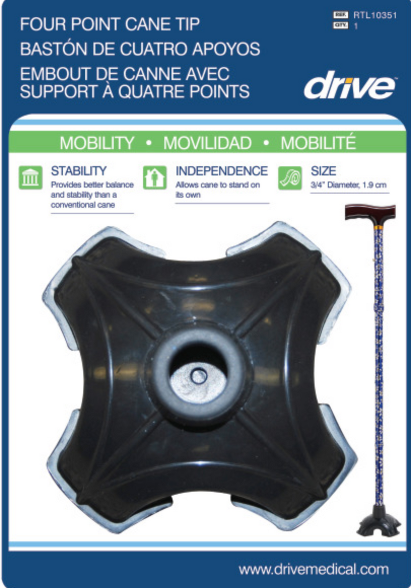 Quad-Support Cane Tip